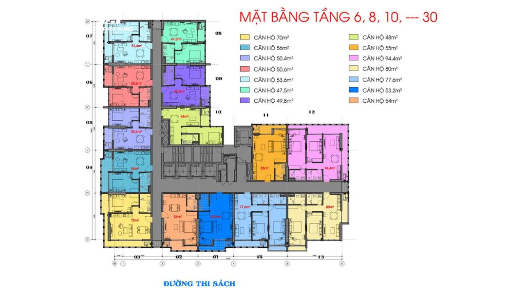 Chi tiết mặt bằng tầng căn hộ CSJ Vũng Tàu