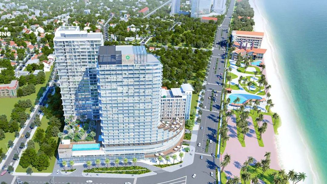 Phối cảnh tổng thể dự án căn hộ CSJ Vũng Tàu bên bờ biển Thùy Vân